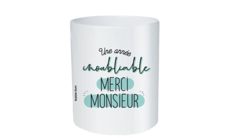 Pot à crayon "Une année inoubliable, merci monsieur"