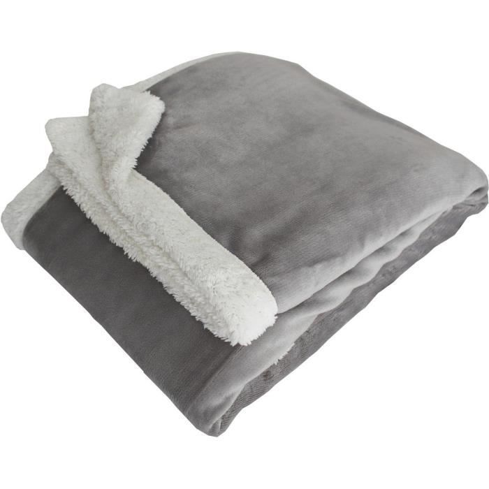 [241025_8053] Plaid Week-end micro velours (gris, bleu...)